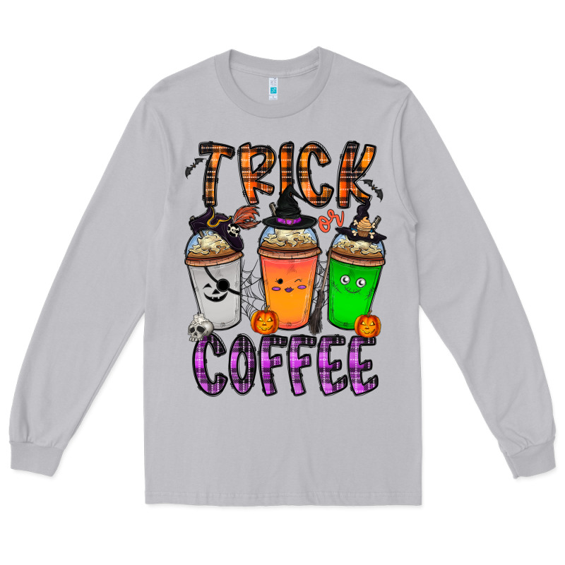 Trick Or Coffee Long Sleeve Tee by CowhideDigitalArt | Teevron