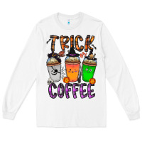 White trick or coffee Long Sleeve Tee - CowhideDigitalArt