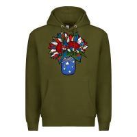 Army Green Patriotic Sunflower in a Jar Premium Hoodie - Jasminsmagicworld