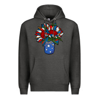 Charcoal Heather Patriotic Sunflower in a Jar Premium Hoodie - Jasminsmagicworld