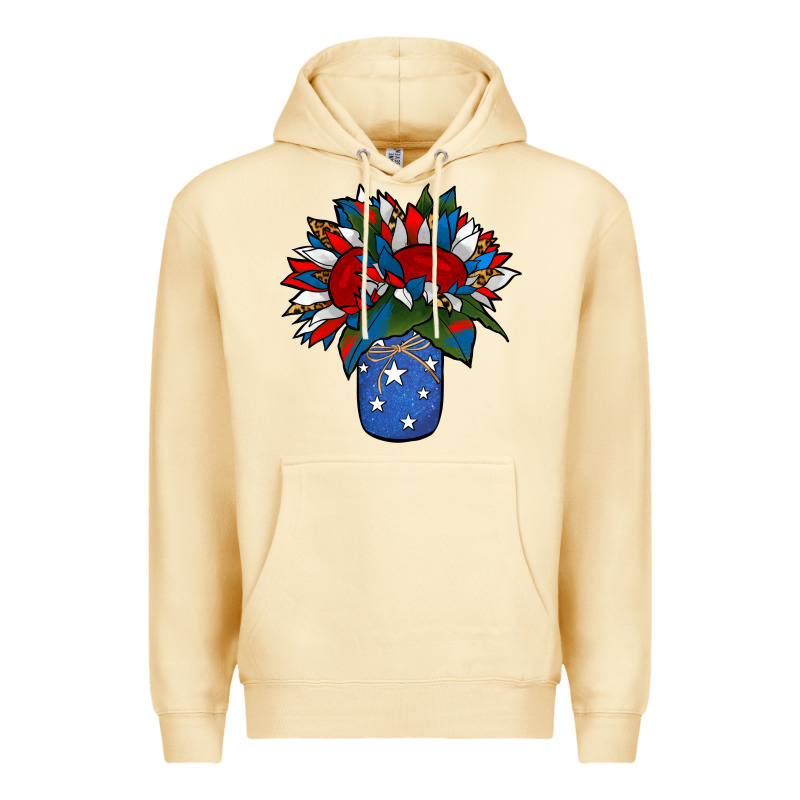 Patriotic Sunflower In A Jar Premium Hoodie by Jasminsmagicworld | Teevron