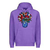 Purple Patriotic Sunflower in a Jar Premium Hoodie - Jasminsmagicworld