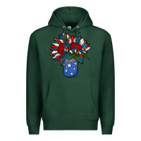 Sports Green Patriotic Sunflower in a Jar Premium Hoodie - Jasminsmagicworld