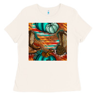 Bone western thanksgiving seamless pattern Ladies Tee - BundleAndBundleShop