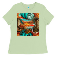 Western Thanksgiving Seamless Pattern Ladies Tee | Teevron