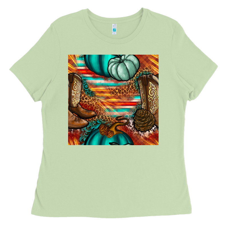 Western Thanksgiving Seamless Pattern Ladies Tee by BundleAndBundleShop | Teevron