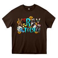 Chocolate Brown x ray tech Heavy Core Tee - OliviaCreatesArt