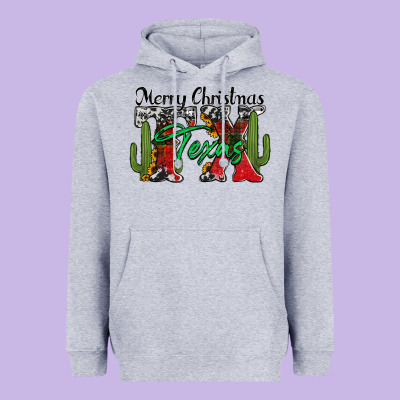 Merry Christmas Tx Texas Heavyweight Hoodie Designed By Jasminsmagicworld