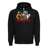Black baseball hearts Zipper Hoodie - Jasminsmagicworld