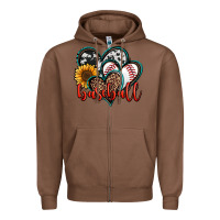 Chestnut baseball hearts Zipper Hoodie - Jasminsmagicworld