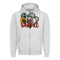 Dove Grey baseball hearts Zipper Hoodie - Jasminsmagicworld