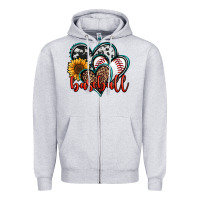 Heather Grey baseball hearts Zipper Hoodie - Jasminsmagicworld