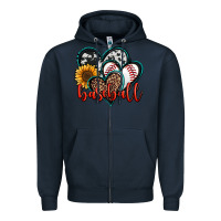 Navy baseball hearts Zipper Hoodie - Jasminsmagicworld