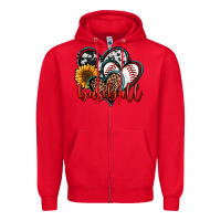 Red baseball hearts Zipper Hoodie - Jasminsmagicworld
