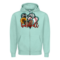 Seafoam baseball hearts Zipper Hoodie - Jasminsmagicworld
