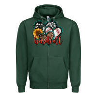 Sports Green baseball hearts Zipper Hoodie - Jasminsmagicworld