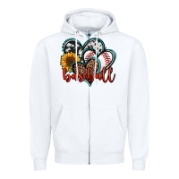White baseball hearts Zipper Hoodie - Jasminsmagicworld