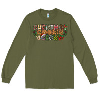 Army Green christmas cookie crew Long Sleeve Tee - CowhideDigitalArt