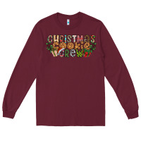 Burgundy christmas cookie crew Long Sleeve Tee - CowhideDigitalArt