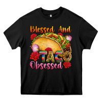 Black Blessed and taco obsessed Mexico Heavy Core Tee - FaDigitalArtStudio