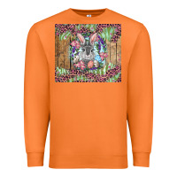 Carrot Easter bunny with floral wreath and leopard Premium Sweatshirt - RanaPortraitStore