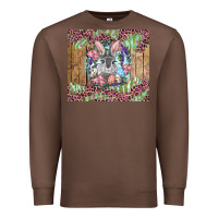 Chestnut Easter bunny with floral wreath and leopard Premium Sweatshirt - RanaPortraitStore