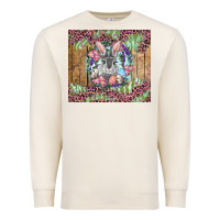 Sandshell Easter bunny with floral wreath and leopard Premium Sweatshirt - RanaPortraitStore