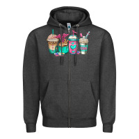 Charcoal Heather cna nurse coffee cups Zipper Hoodie - Jasminsmagicworld