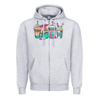 Heather Grey cna nurse coffee cups Zipper Hoodie - Jasminsmagicworld