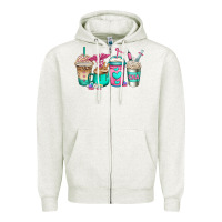 Oatmeal Heather cna nurse coffee cups Zipper Hoodie - Jasminsmagicworld