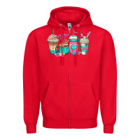 Red cna nurse coffee cups Zipper Hoodie - Jasminsmagicworld