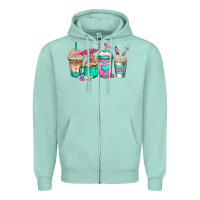 Seafoam cna nurse coffee cups Zipper Hoodie - Jasminsmagicworld