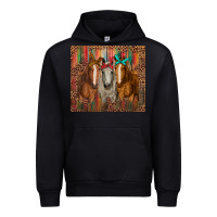 Black western horses with bandanas Urban Hoodie - RanaPortraitStore
