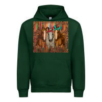 Forest Green western horses with bandanas Urban Hoodie - RanaPortraitStore