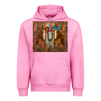 Fuchsia Pink western horses with bandanas Urban Hoodie - RanaPortraitStore