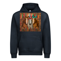 Navy western horses with bandanas Urban Hoodie - RanaPortraitStore