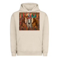 Pigment French Oak western horses with bandanas Urban Hoodie - RanaPortraitStore
