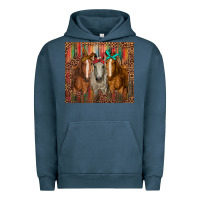 Pigment Midnight Navy western horses with bandanas Urban Hoodie - RanaPortraitStore