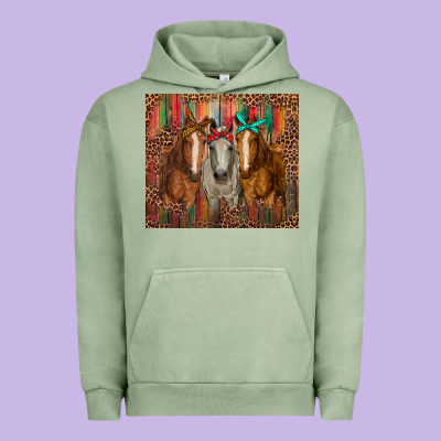 Western Horses With Bandanas Urban Hoodie Designed By Ranaportraitstore