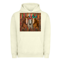Pigment Pistachio western horses with bandanas Urban Hoodie - RanaPortraitStore