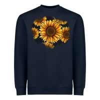 Navy sunflower patch Heavyweight Sweatshirt - Jasminsmagicworld