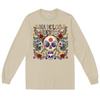 Mushroom dia de los muertos Long Sleeve Tee - CowhideDigitalArt