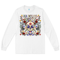 White dia de los muertos Long Sleeve Tee - CowhideDigitalArt