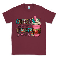 Burgundy coffee gives me teacher powers Classic Tee - OliviaCreatesArt
