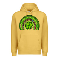 Antique Gold St. Patrick's Day Shamrock Rainbow Premium Hoodie - Artiststas