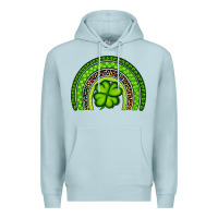 Blue Mist St. Patrick's Day Shamrock Rainbow Premium Hoodie - Artiststas