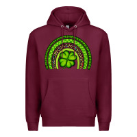 Burgundy St. Patrick's Day Shamrock Rainbow Premium Hoodie - Artiststas