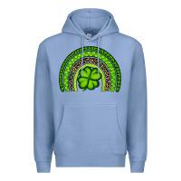 Colony Blue St. Patrick's Day Shamrock Rainbow Premium Hoodie - Artiststas