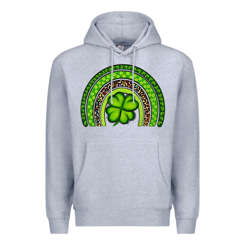 St. Patrick's Day Shamrock Rainbow Premium Hoodie by Artiststas | Teevron