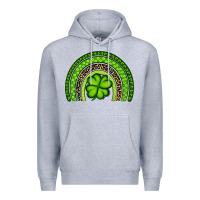 Heather Grey St. Patrick's Day Shamrock Rainbow Premium Hoodie - Artiststas